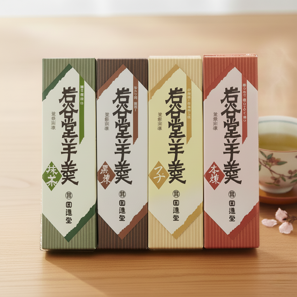 일본 직수입 이와야도 일본양갱 4가지맛 255g (호두/팥/흑설탕/말차 맛선택) 선물용 - 상품 이미지
