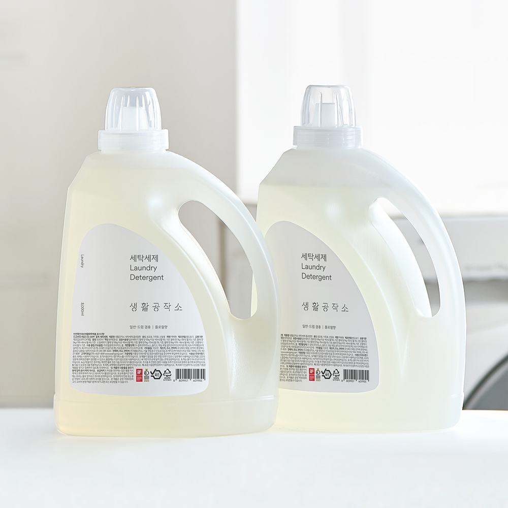 생활공작소 세탁세제 빨래 액체세제 대용량 3L 2개