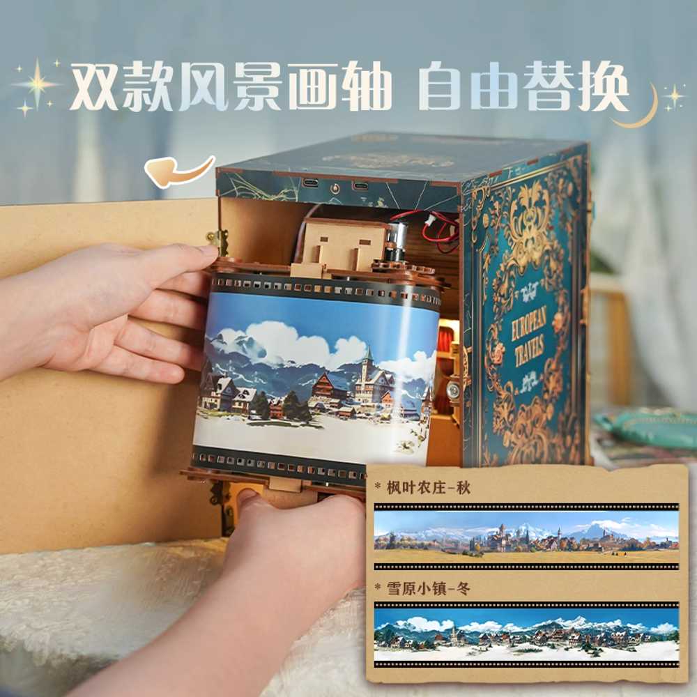 유럽 여행 기차 퍼즐 우드 DIY 미니어처 객실 빈티지 유럽여행 - 상세 이미지 4