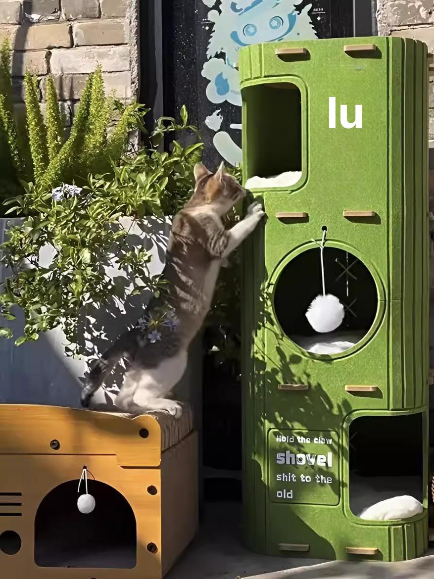고양이 긁는판 고양이집 소파 보호 내구성 좋은 고양이용품 2단 그린 쿠션없음