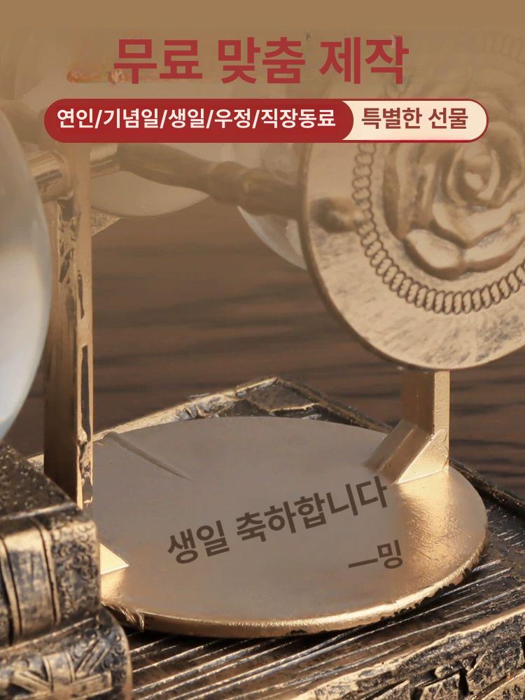 카페 인테리어 장식 소품 크리스탈 볼 모래시계 레트로 복고풍 집들이 생일 선물 빈티지 페리스 휠 실버색 조명 - 상세 이미지 3