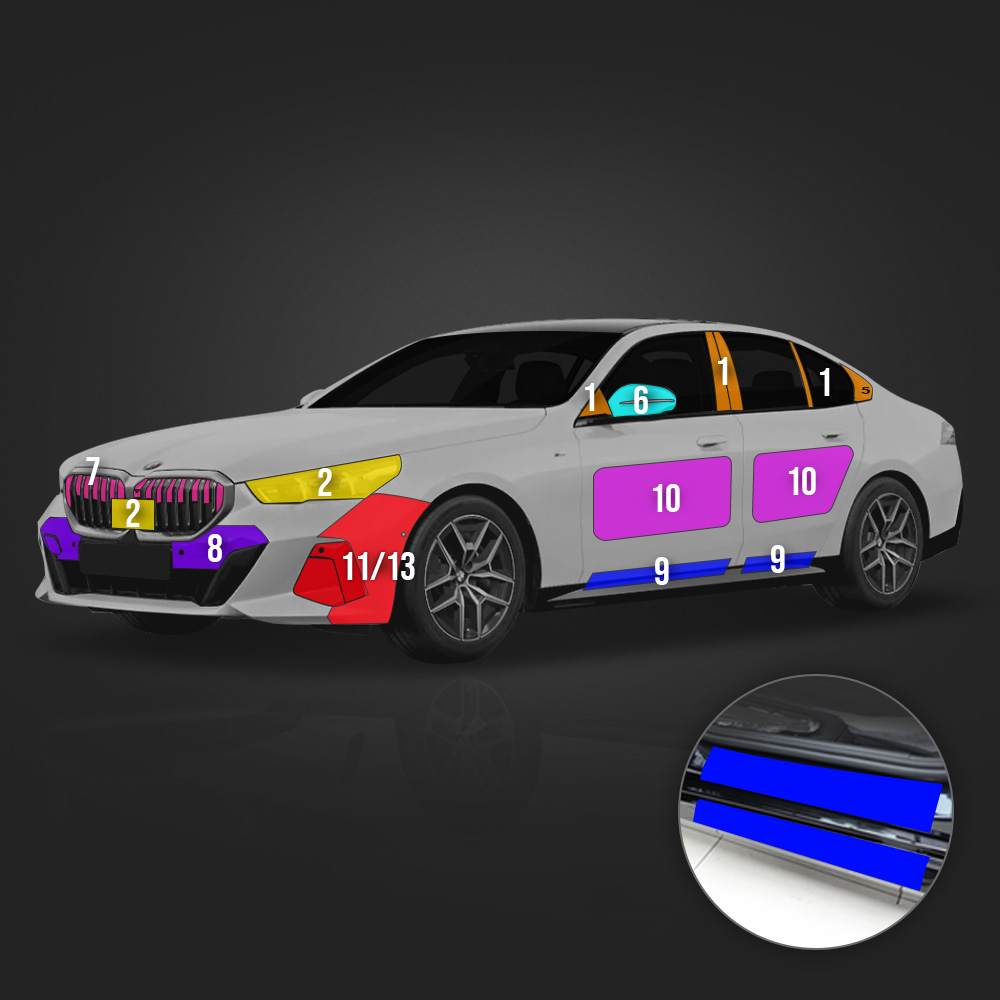 BMW 신형 5시리즈 G60 PPF필름 부분구매 A,B,C,D필러 저스트쉴드 - 상세 이미지 2