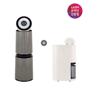 LG 퓨리케어 AI 360과 LG 휘센 오브제컬렉션 겸용 가전 좁은 공간에서도 저소음 환경을 원하는 분께