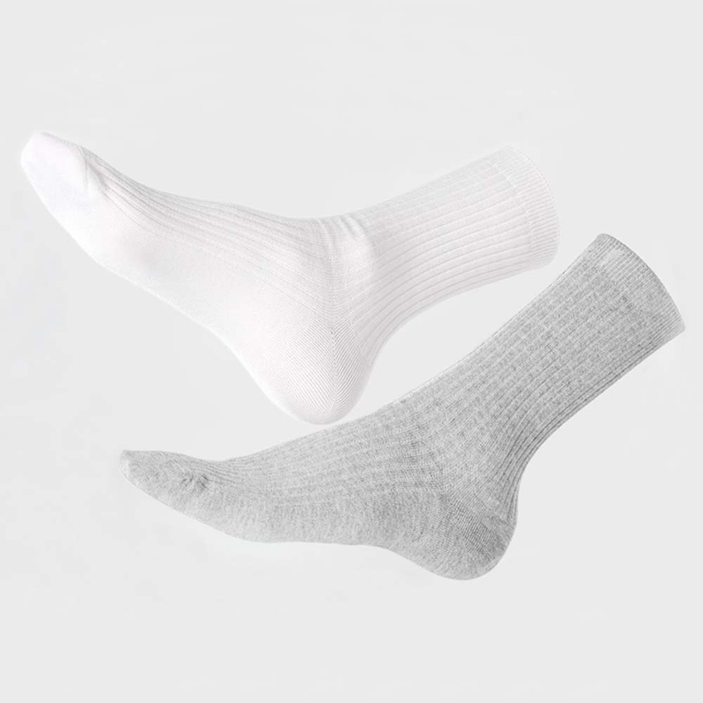 면 골지 양말 10켤레 학생 무지 돌돌이 무압박 긴목 흰 검정 양말 세트 이미지 7