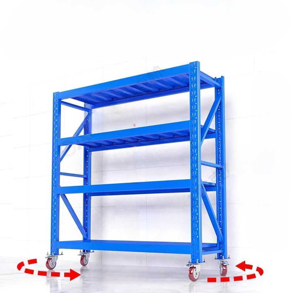 철제 창고 선반 이동식 바퀴형 수납 정리대 가게 100x50x213cm 화이트 3단 - 상세 이미지 3