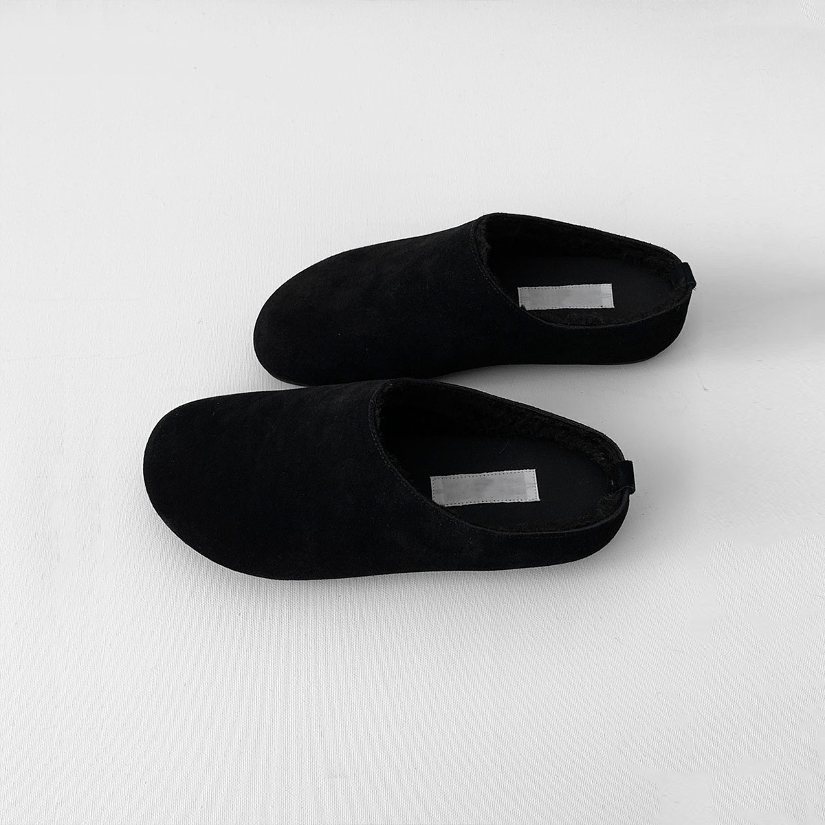 수제화 토드 블로퍼 스웨이드 소가죽 겨울 뮬 양털 슬리퍼 웨어링무드 (3cm/2c) - 메인 이미지