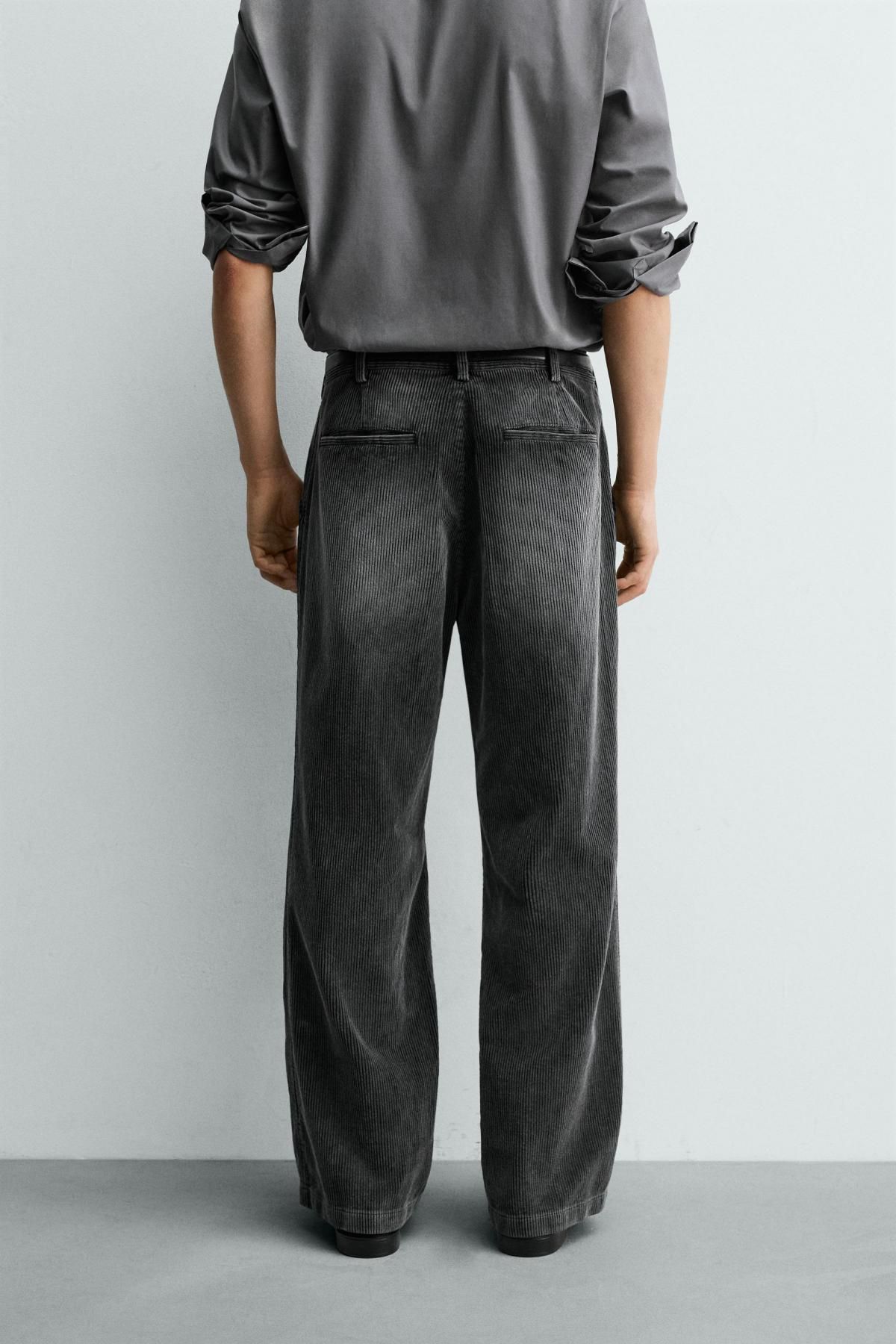 자라 릴랙스핏 코듀로이 팬츠 3918/312 ANTHRACITE GREY - 상세 이미지 3