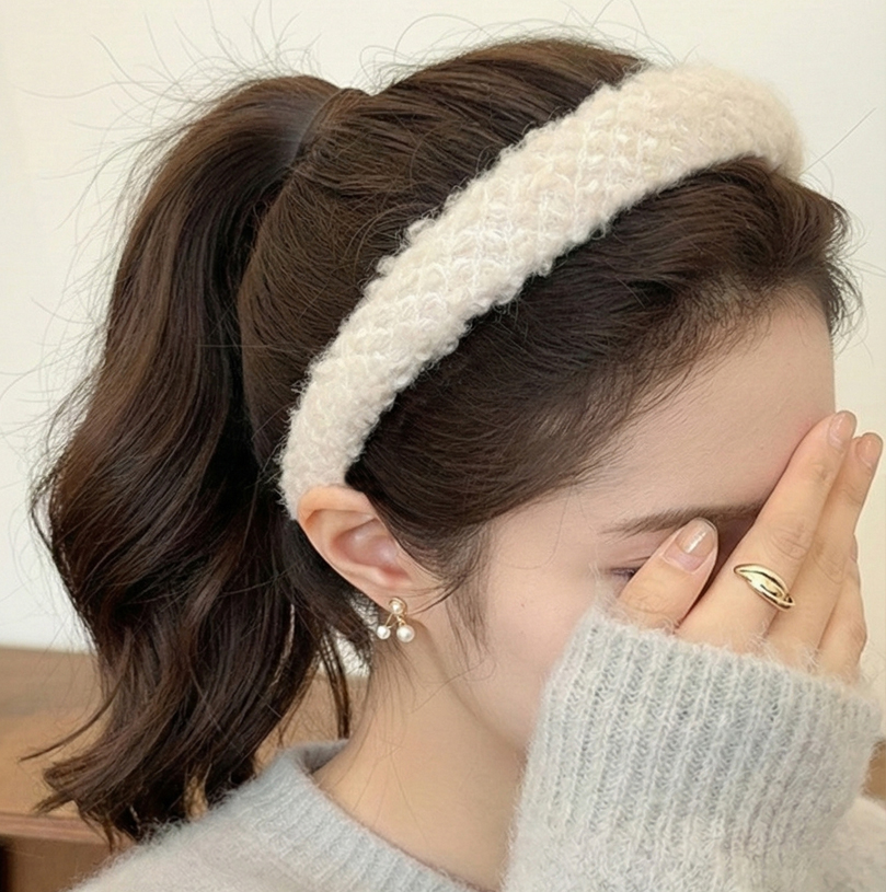 양털 뽀글이 포근 짜임 덤블 헤어밴드 머리띠 N946 - 상세 이미지 3