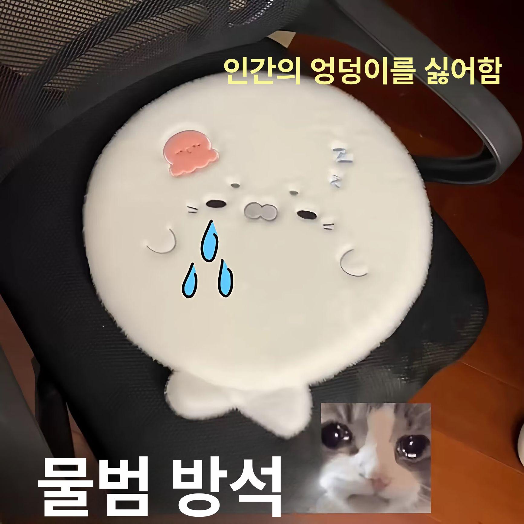 귀여운 원형 사무실 학생용 두꺼운 털 의자용 미끄럼 방지 라이트블루 - 상세 이미지 2