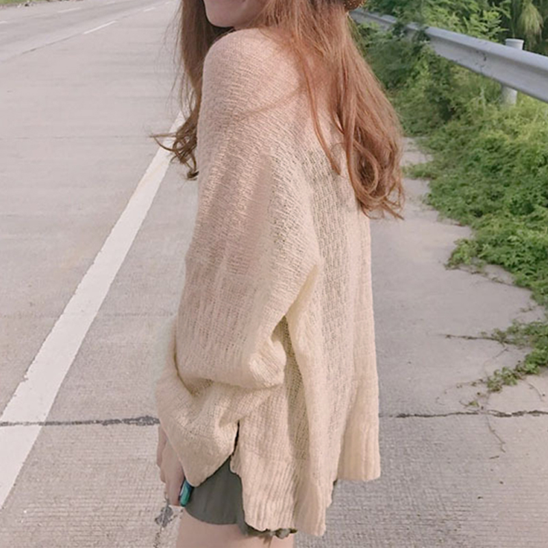 여름 슬리브 가디건 와이드 시스루 여리핏 - 상세 이미지 3