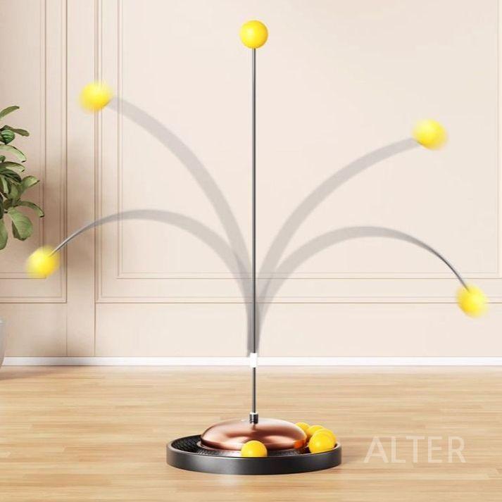 나홀로 탁구 연습기 탁구채 높이 조절 볼 세트 폴 고급형 골드 23cm 바닥 조절 75-105cm - 상세 이미지 3