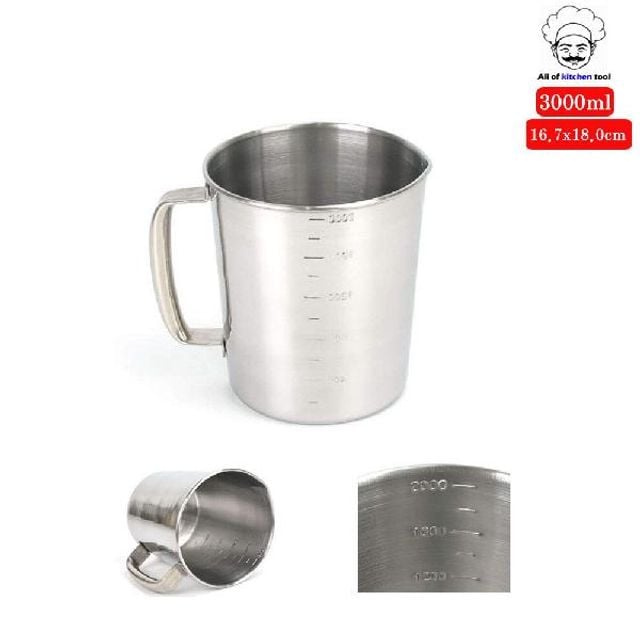 대용량 스텐 계량컵 조리용 대형비커 3000ml - 상품 이미지