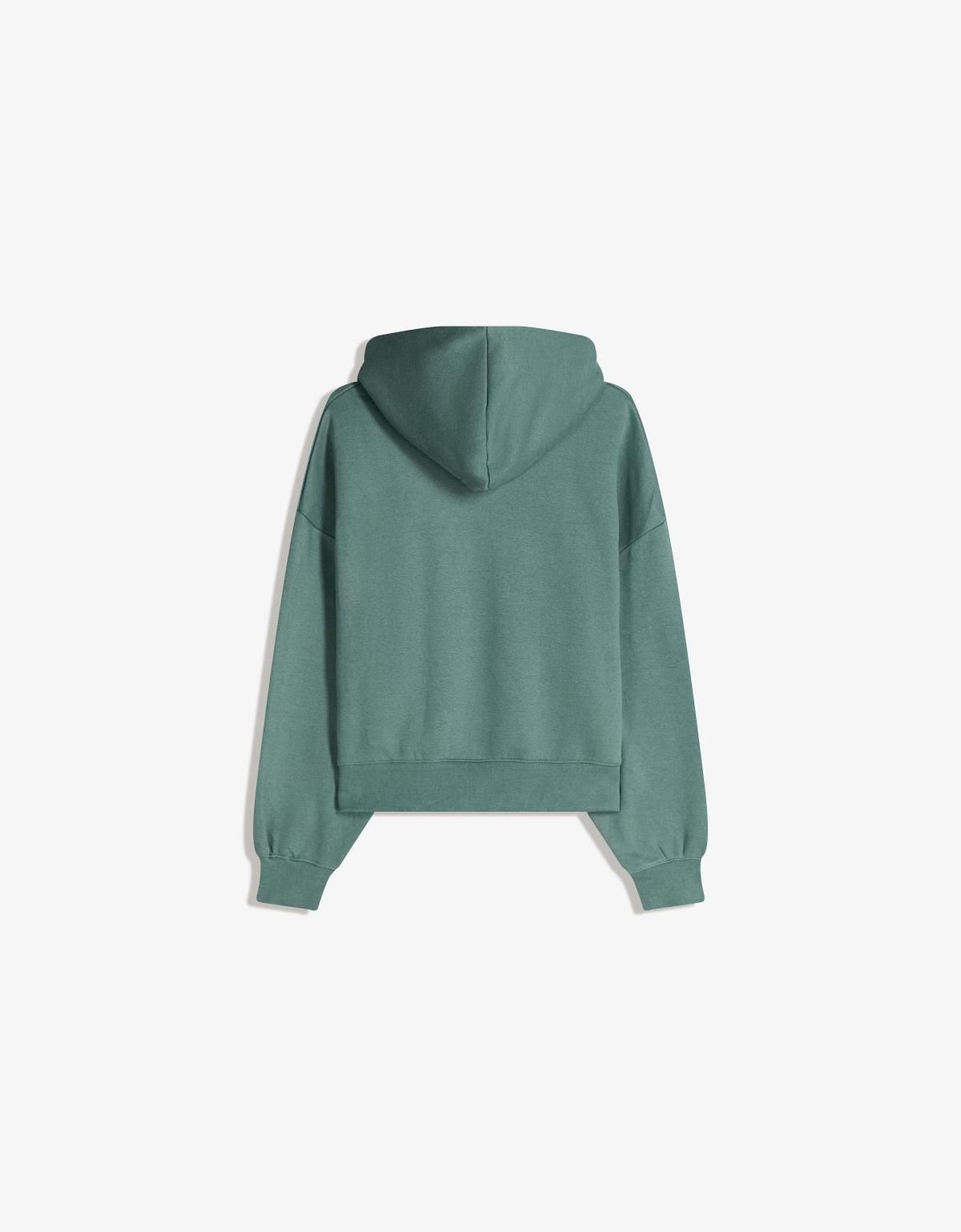 버쉬카 박시핏 프린트 후드 스웨트셔츠 7370/190 GREEN - 상세 이미지 2
