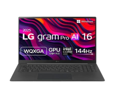 LG전자 2025 그램 Pro AI 16 WQXGA, 루나레이크, 메탈그레이, 256GB, 16GB, WIN11 Home, 16Z90TS-GS56K