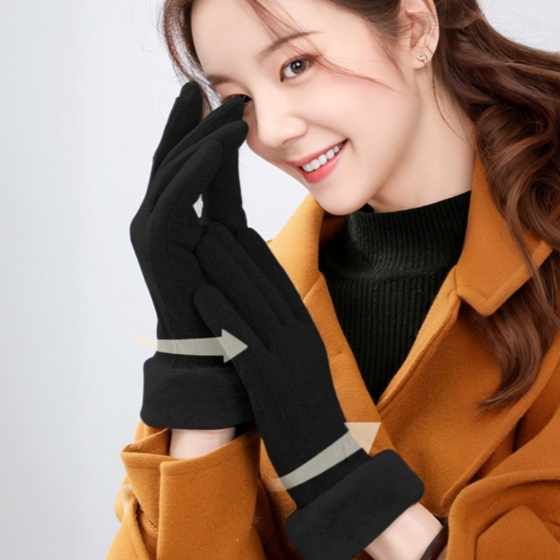 하트 터치 여성 장갑 따뜻한 털 글러브 - 상세 이미지 3