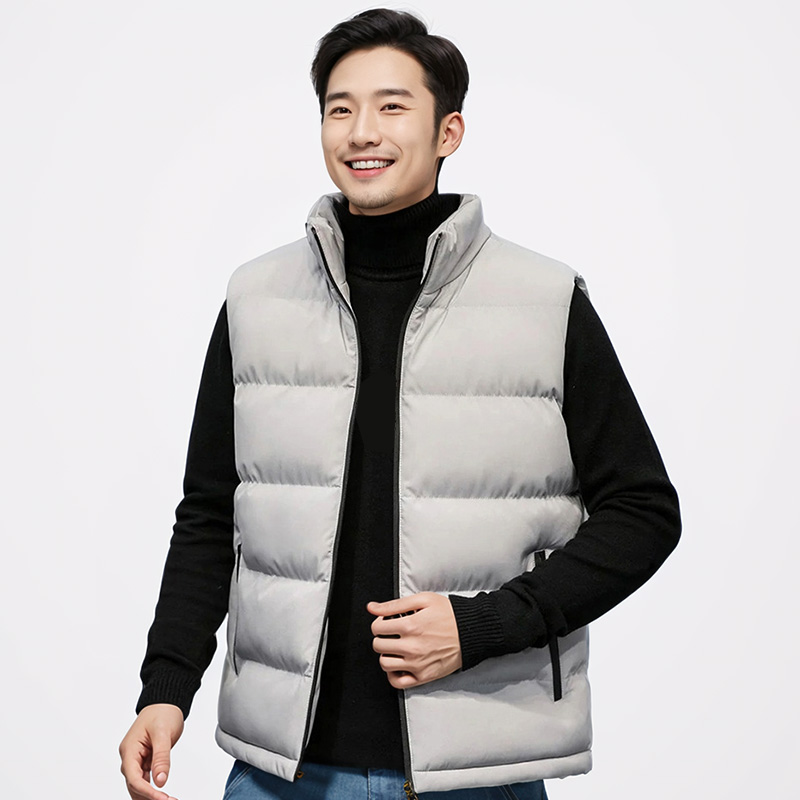 다운라이크 남자 패딩 조끼 심플 베스트 - 상세 이미지 2