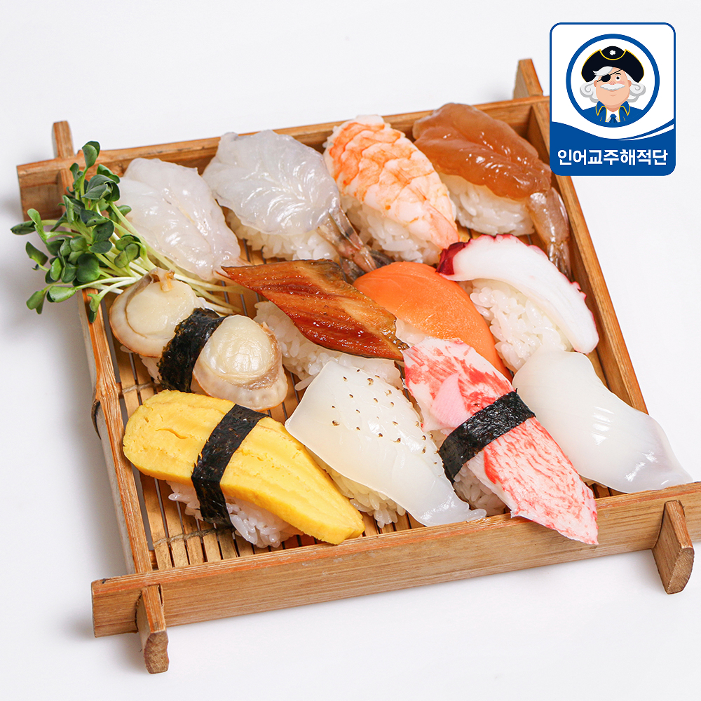 DIY 초밥 재료 (새우 한치 장어 문어 계란 게맛살 연어 가리비 유부) 초재료 - 상품 이미지
