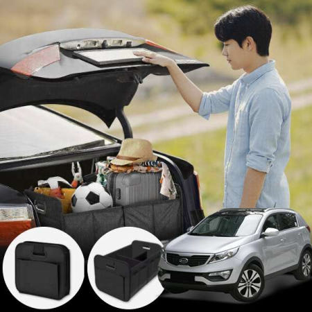 빅보스 기아 스포티지R(10~15) SUV 승용차 공용 트렁크 정리함 초대용량 접이식 방수 수납박스 차량정리 필수템 블랙 1개