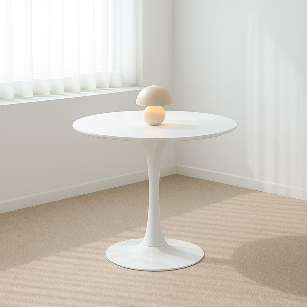 뉴 플로윙 원형테이블 화이트 옐로우엣지 카페 식탁 테이블 600