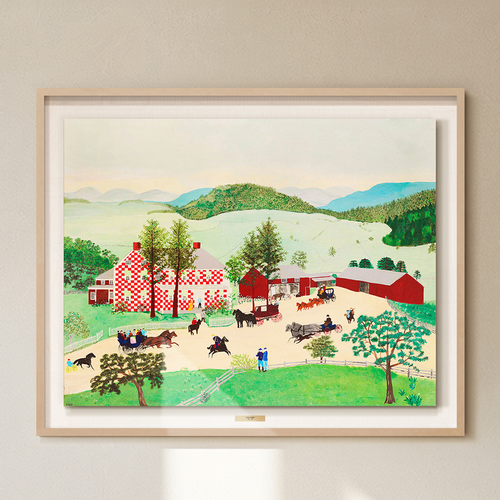 위아트 인테리어 명화 그림 액자 모지스 이삭줍는 사람들 입체 화이트 관 액자 6호 이미지 6