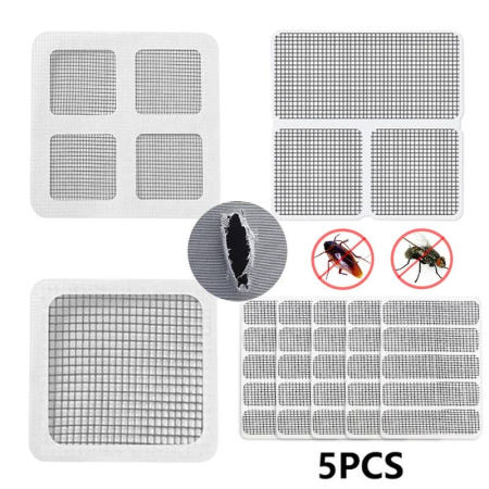 자체 접착 창문 스크린 수리 키트, 그물 스티커, 모기 방지 패치, 및 도어용, 5 개 220093