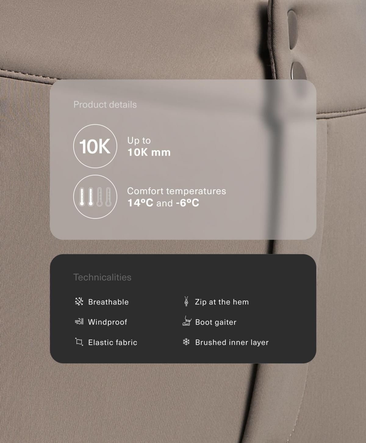 오이쇼 테크니컬 방수 플레어 스키 팬츠 3940/626 DARKTAUPE - 상세 이미지 2