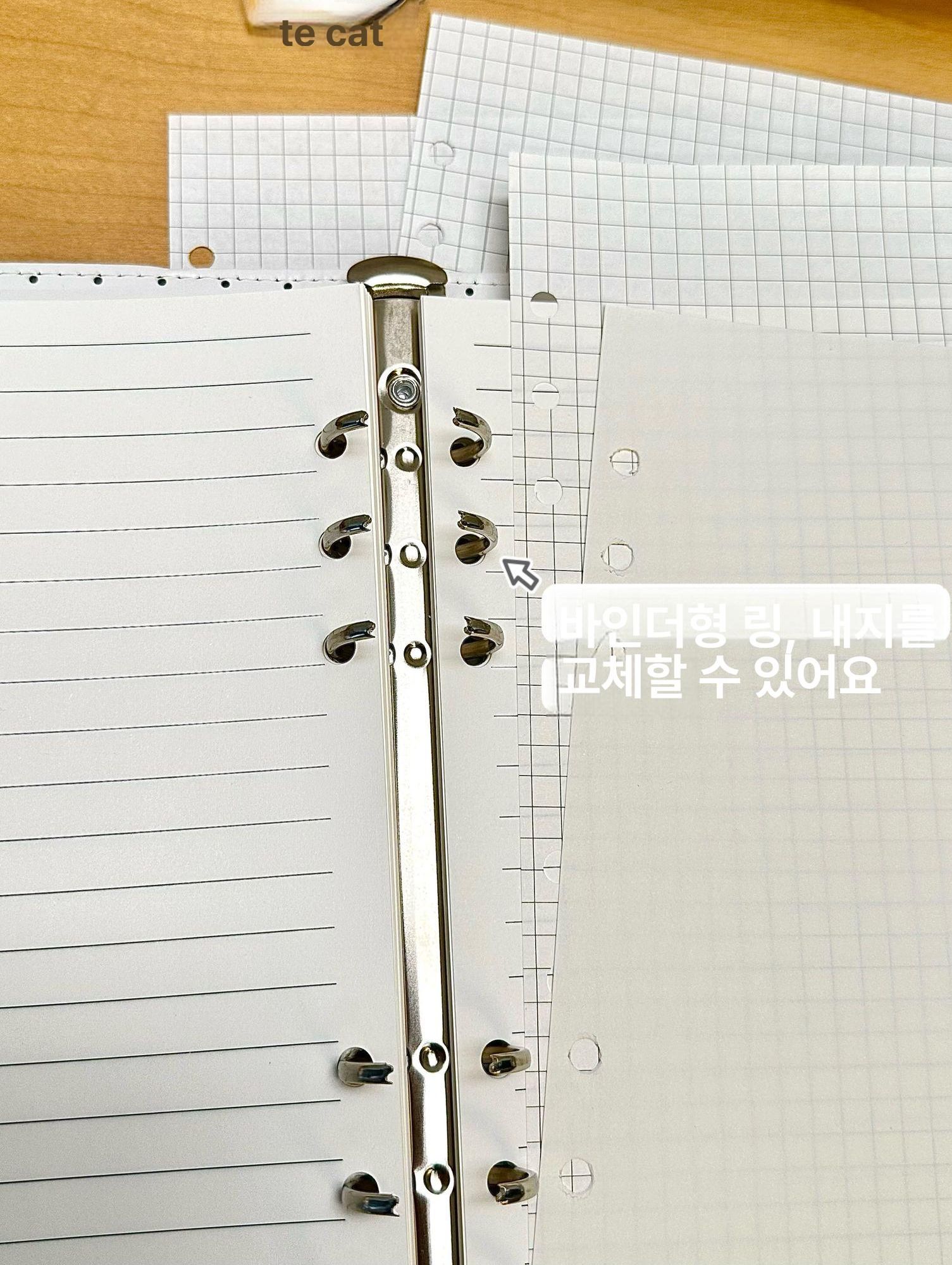 고양이 디자인 A5 가죽 학생용 루프북 인테리어 180매+고양이 A 이미지 6
