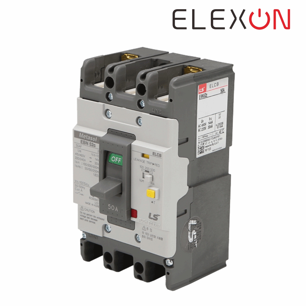 LS 산업용 ELCB 누전차단기 EBN 52C 2P 50A 30kA 분전함 LS일렉트릭 - 상세 이미지 2