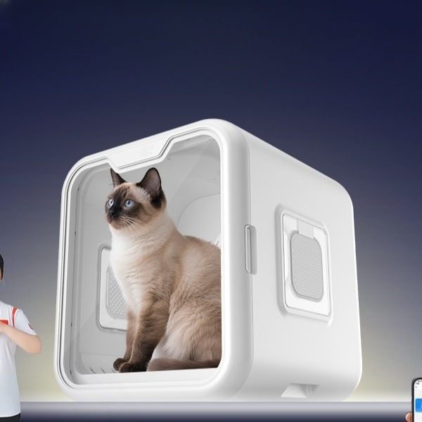 펫드라이룸 강아지 고양이 저소음 스마트 대용량 자동 순환온풍 큐브형 털건조기 F7 58L (표준) - 상세 이미지 3