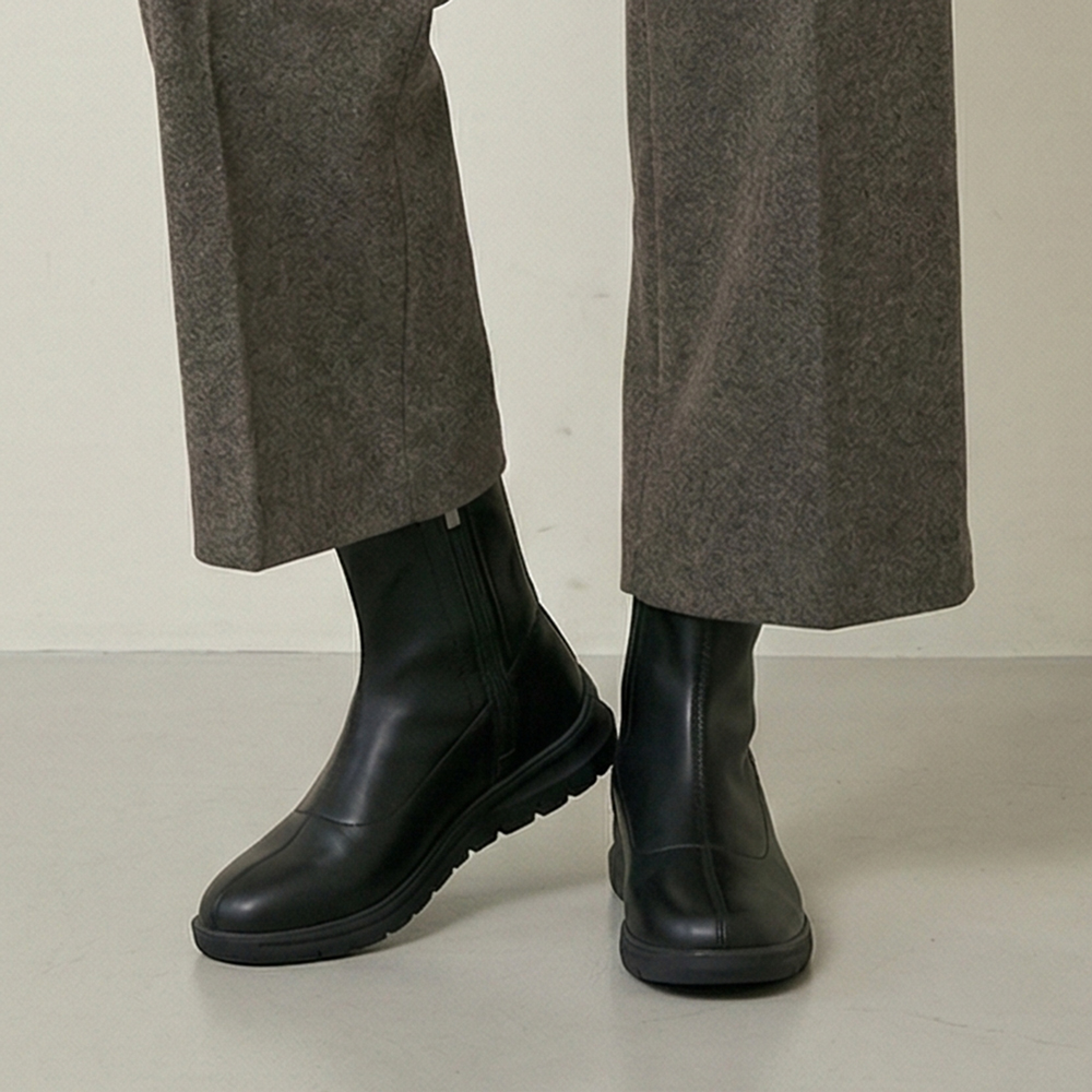 [기모안감] 데이워크 발편한 아치깔창 여성 앵클 스판 부츠 코이 블랙 DW30051-BK