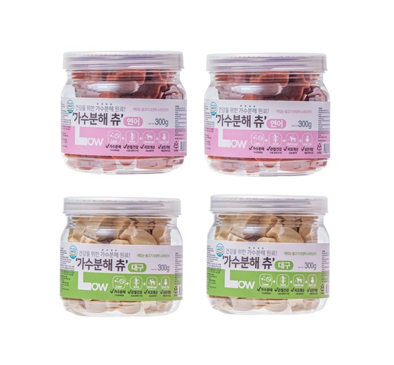 잘먹는 우리주 저알러지 소프트간식 가수분해 츄 대구2+연어2, 300g, 4개 - 상품 이미지