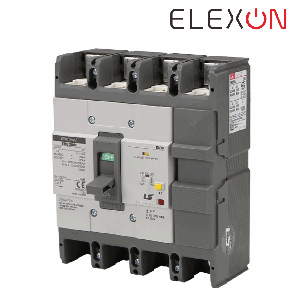 LS 산업용 ELCB 누전차단기 EBS 204C 4P 125A 85kA 분전함 LS일렉트릭 - 상세 이미지 2