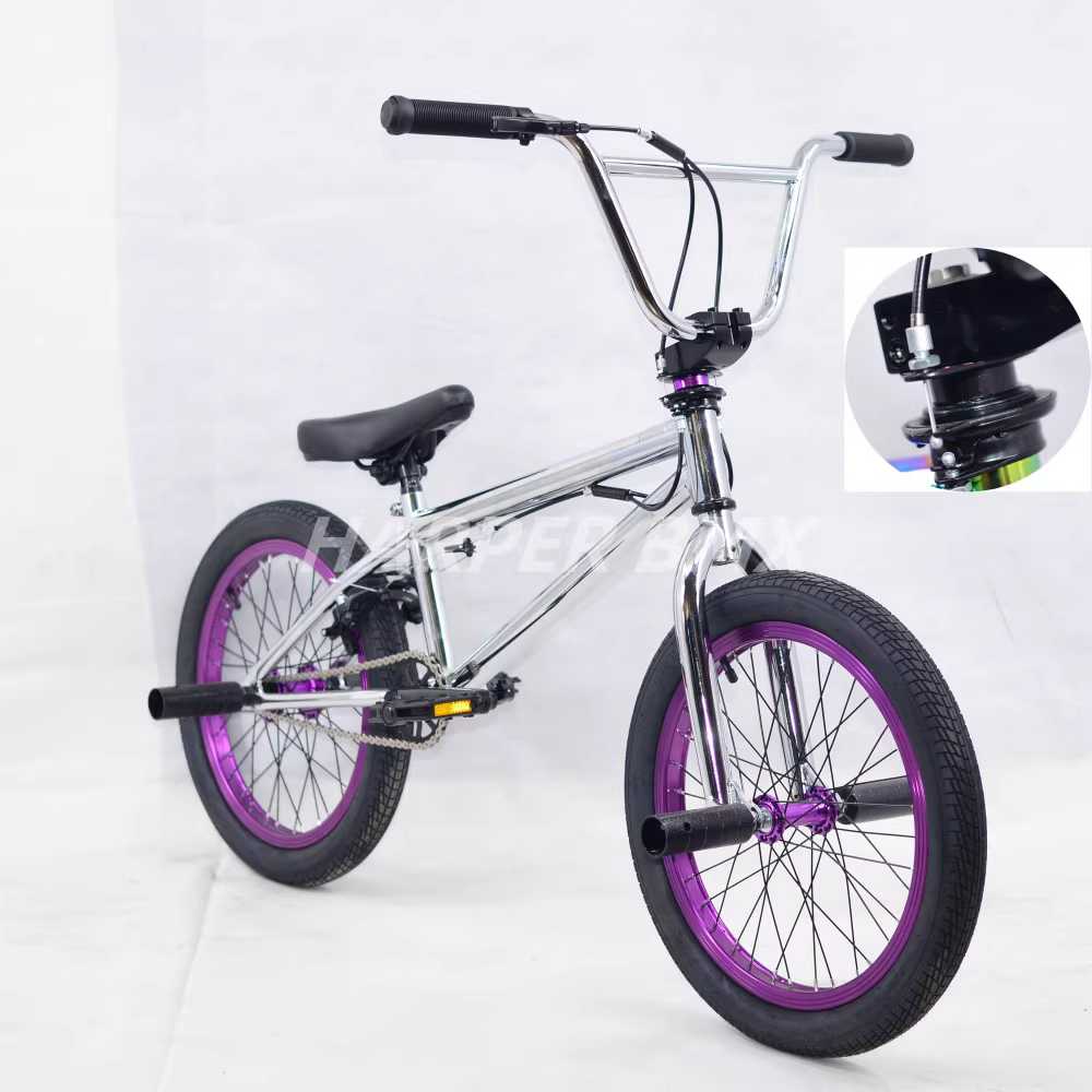 묘기 자전거 BMX 프리스타일 스턴트용 초경량 모델 퍼플 + 블랙 - 상세 이미지 4