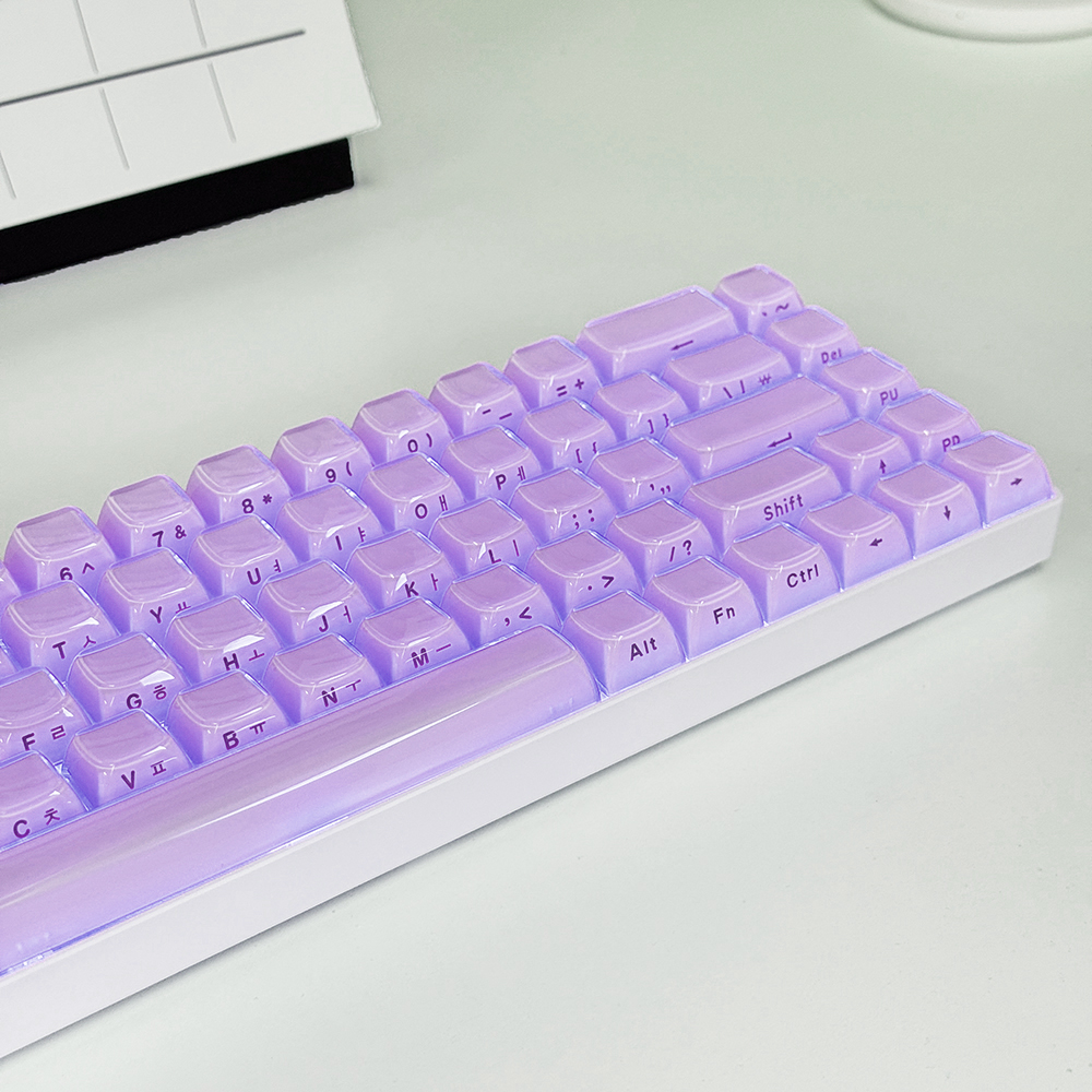 크리스탈 퍼플 한글 측각 젤리 투명 키캡 OEM PC 이중사출 기계식키보드 키캡 이미지 8