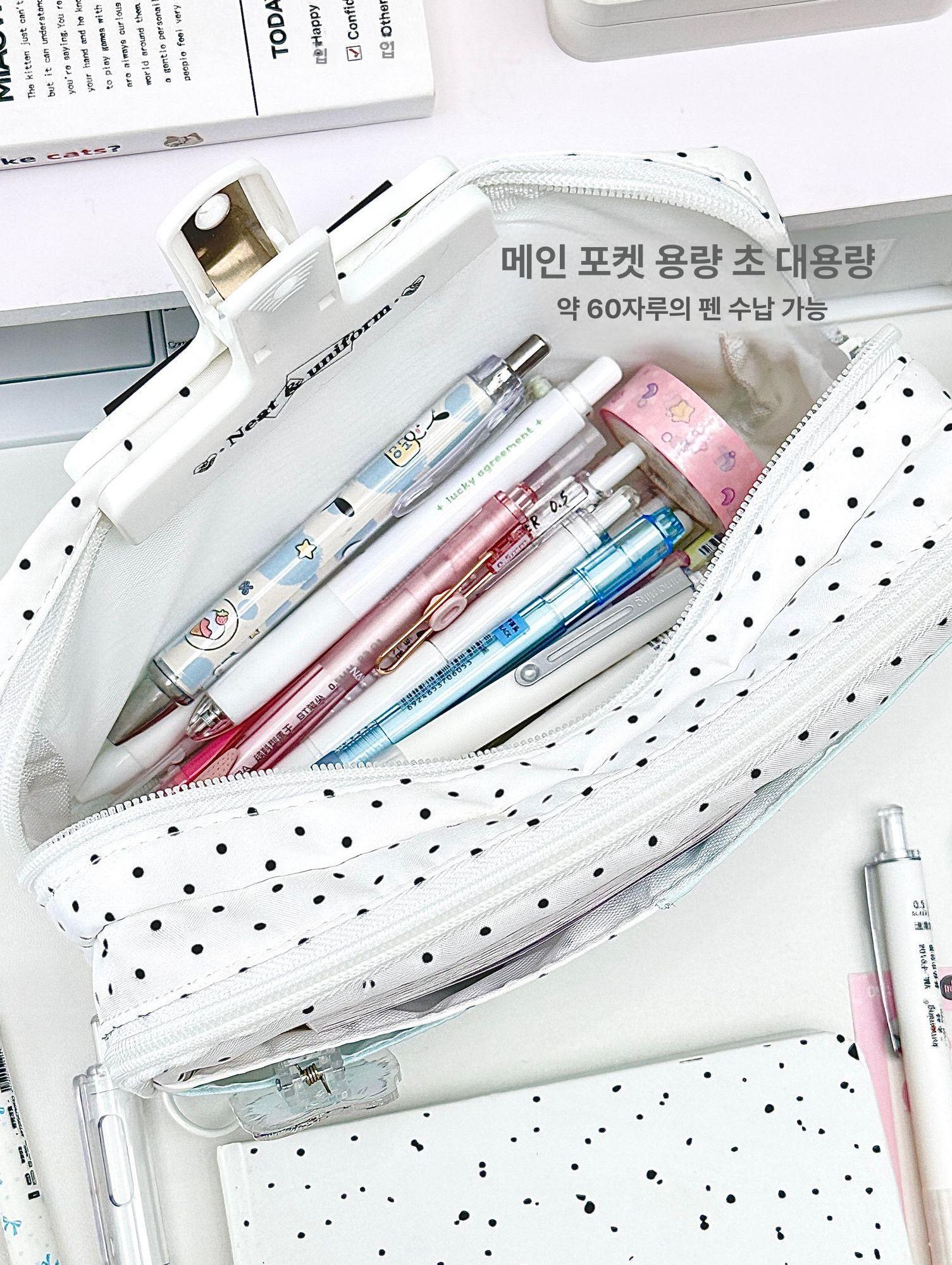 도트 고양이 학생용 파우치 인스 감성 고양이 소리 소리 5개 클립 1박스 - 상세 이미지 4