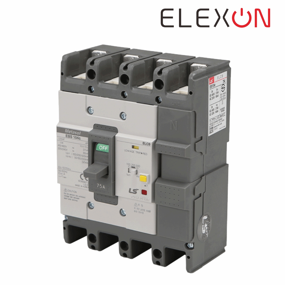 LS 산업용 ELCB 누전차단기 EBS 104C 4P 75A 85kA 분전함 LS일렉트릭 - 상세 이미지 2