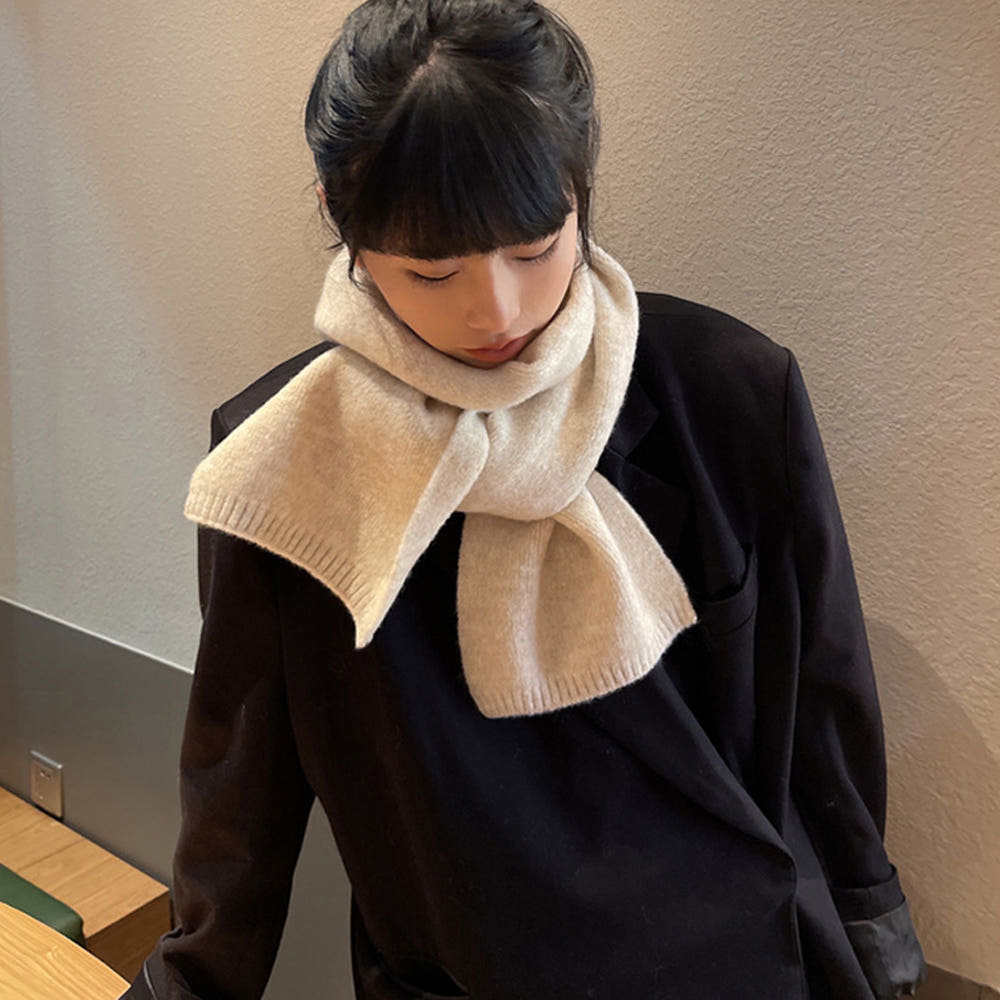 양면 캐시미어 쁘띠 머플러 울 목도리 무지 니트 목도리