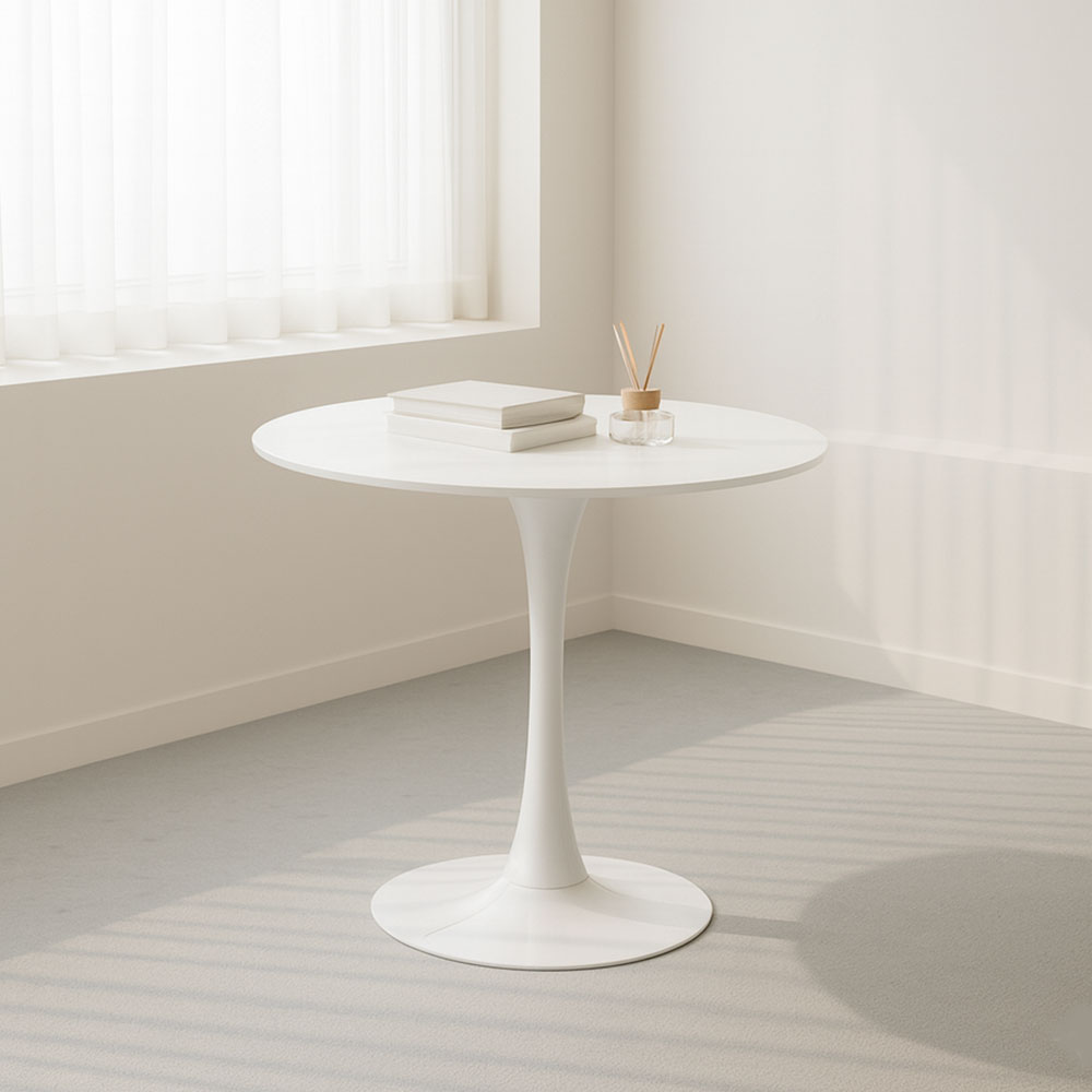 뉴 플로윙 원형테이블 화이트 옐로우엣지 카페 식탁 테이블 600