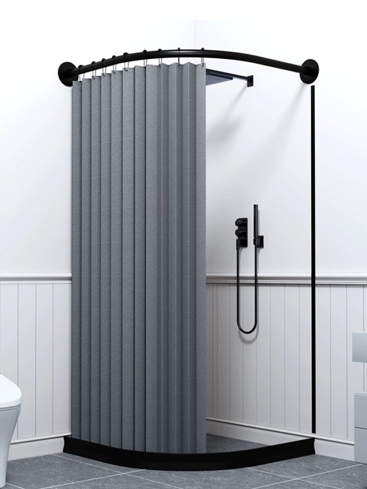 욕조 가림막봉 샤워 파티션 욕실 커튼봉 펜션 호텔 가림막 - 상품 이미지