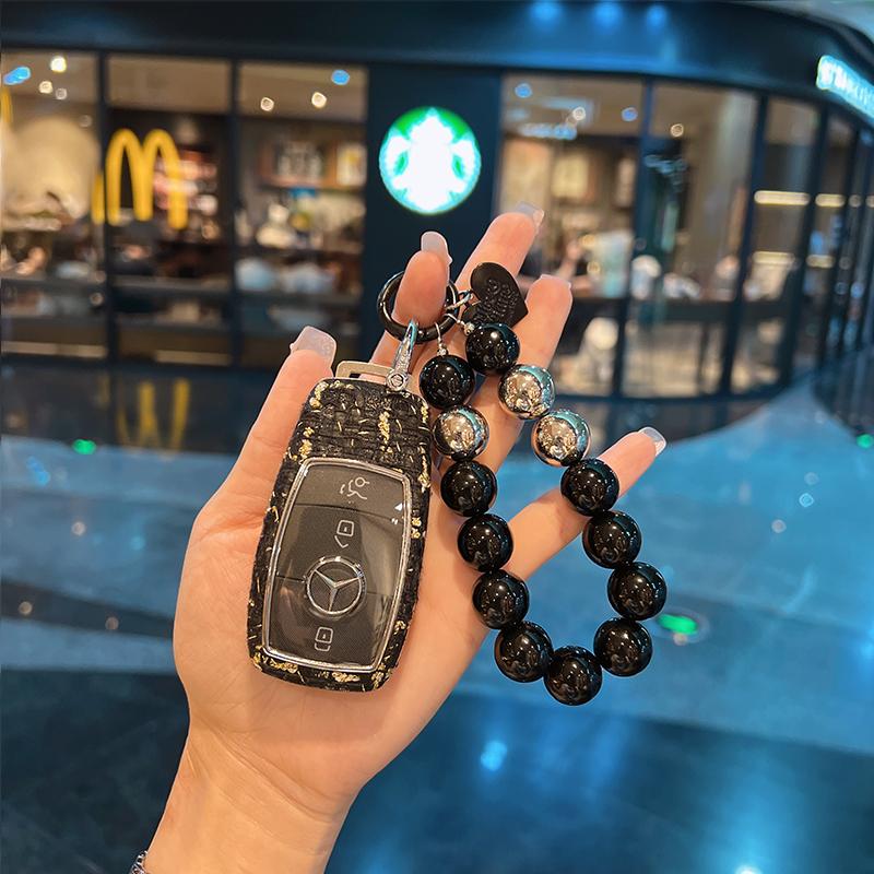 C클래스 E클래스 S클래스 C260L E300L GLE350 GLC A200L 차키케이스 블랙+실버 비즈 - 상세 이미지 2
