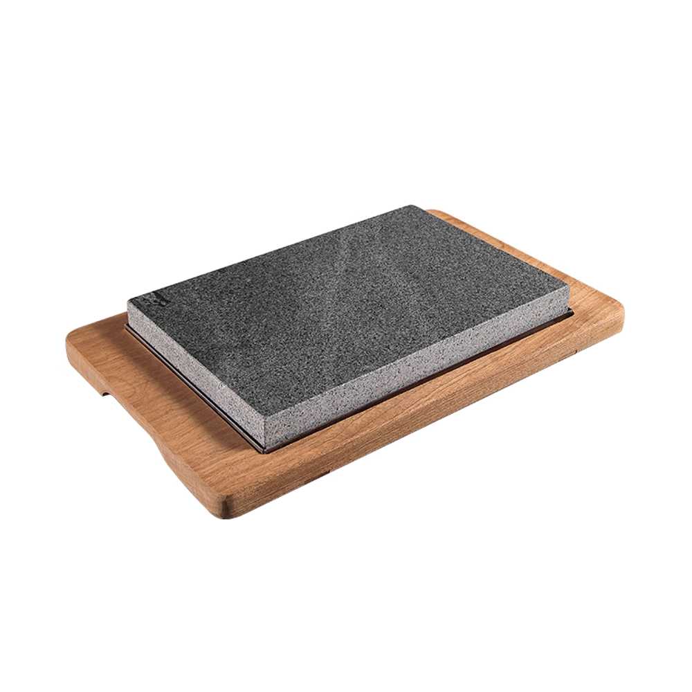 스테이크 돌판 돌접시 고기 구이용 세라믹 규카츠 30x20x3cm 거친 화산석 + A형 - 상세 이미지 2