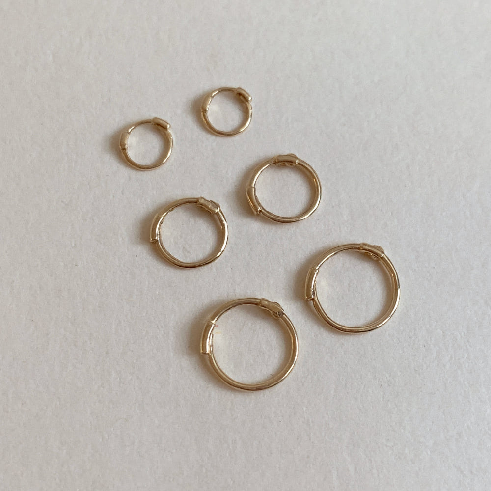 14k 베이직 미니 원터치 링 귀걸이 4 6 8mm 귓바퀴 링 피어싱 제품 이미지