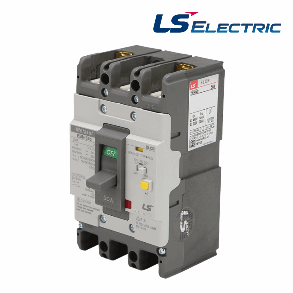 LS 산업용 ELCB 누전차단기 EBN 52C 2P 50A 30kA 분전함 LS일렉트릭 - 상품 이미지