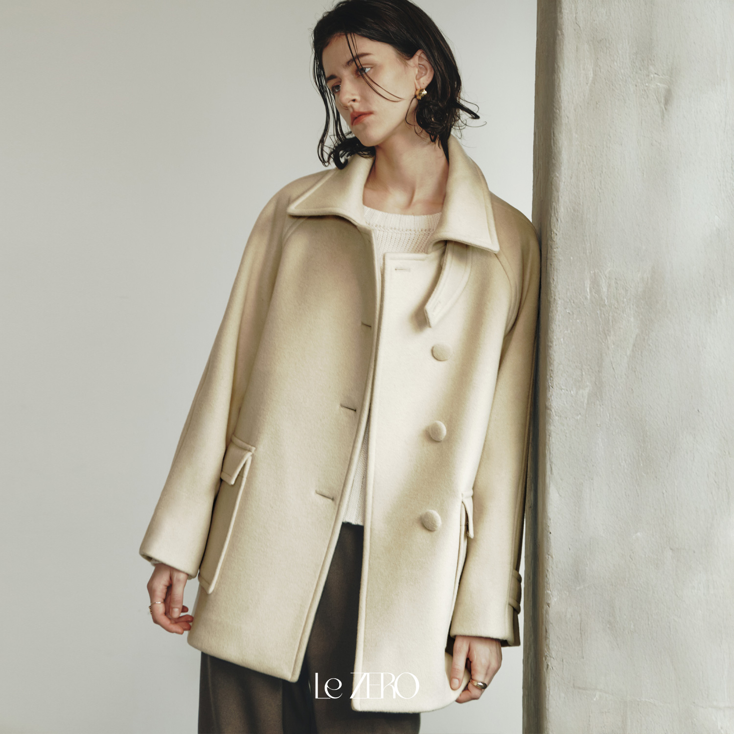 [제로스트릿][2컬러] 르제로 사이드 버튼 포인트 울 코트 LeZERO SIDE BUTTON POINT WOOL COAT - 상세 이미지 4