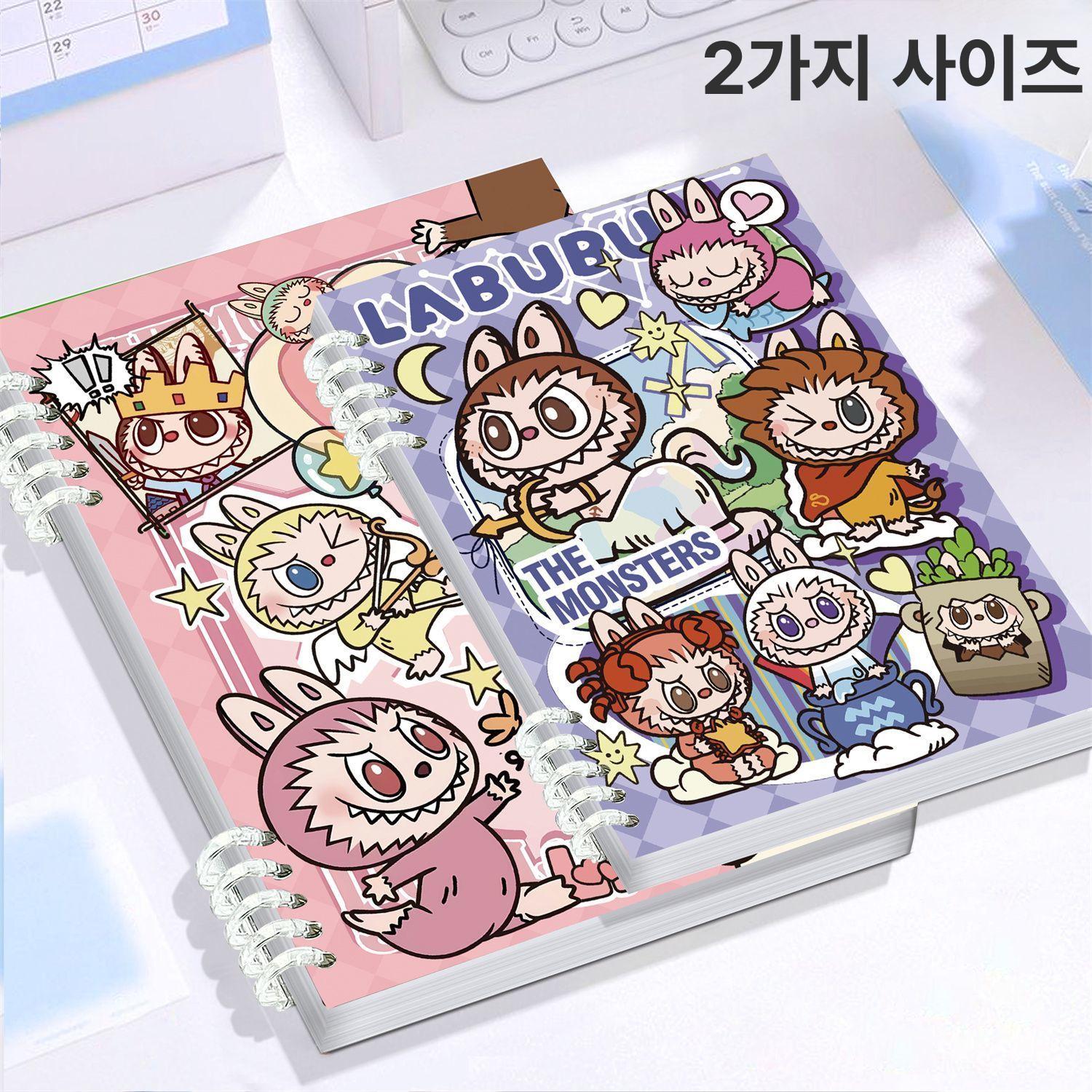 귀여운 학생용 B5 노트북 분리형 핸드메이드 A5 4권 세트 PP 케이스 포함 - 상세 이미지 3