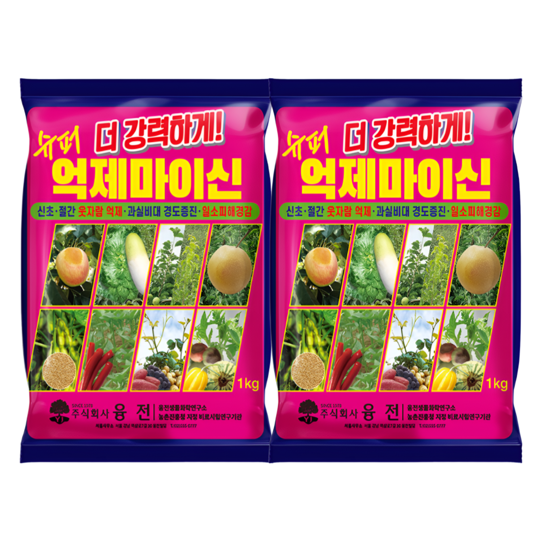 [도장억제제] 슈퍼억제마이신 수용제 웃자람경감제 착색증진 인산가리비료 억제제 1kg, 2개입 - 상품 이미지