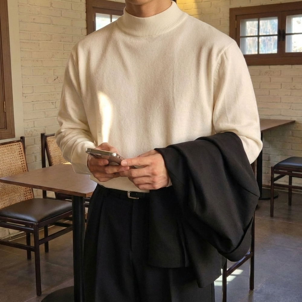 남자목폴라티 남자목티 반목폴라 - 상품 이미지
