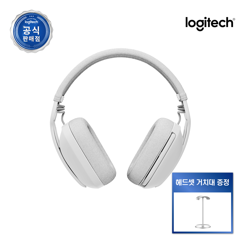 로지텍코리아 ZONEVIBE 100 존바이브 100 무선헤드셋 인강 게임 오프화이트 - 상품 이미지