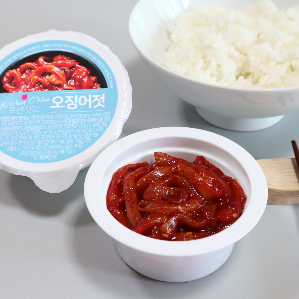 강경 오늘식탁 국내산 오징어젓갈 소포장 포션 젓갈 캠핑 여행 도시락 60g, 5개 - 상세 이미지 2