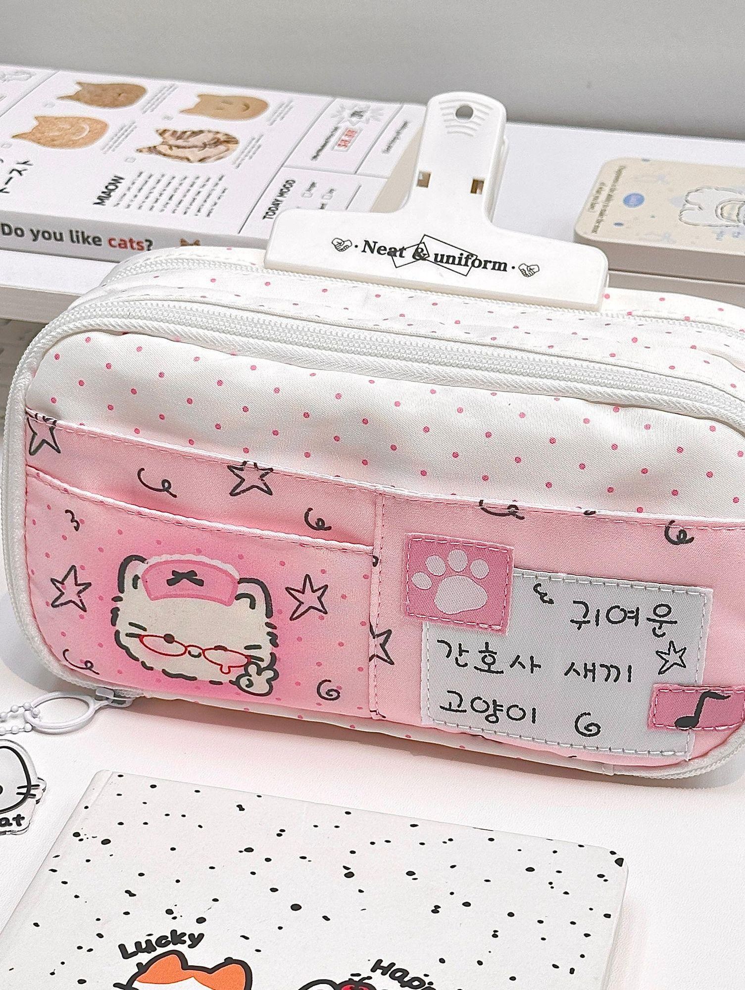 귀여운 고양이 펜슬리브 학생용 문구함 데일리 백 신학기 액세서리+A5 120페이지 - 상세 이미지 2